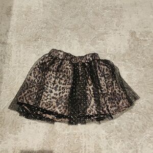 Girls Leopard Print Tulle Skirt